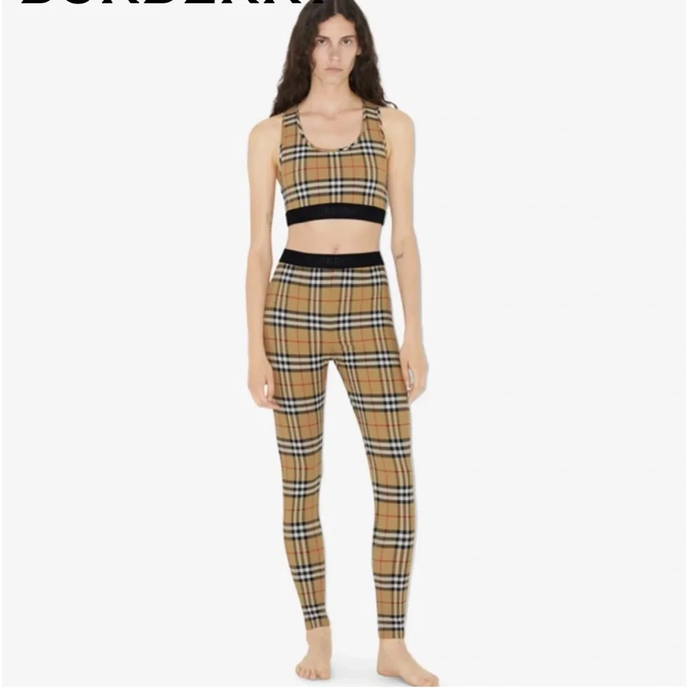 Burberry Vintage check bra top in soft stretch jersey tagged with our logo - Picture 2 of 6